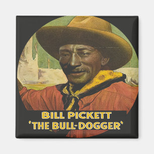 Black Cowboy Steer Dogger Magnet Magneet