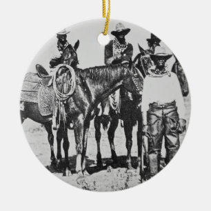 Black Cowboys at Bonham, Texas, c.1890 (b/w foto) Keramisch Ornament