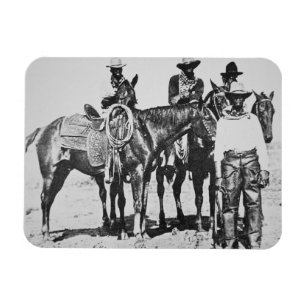 Black Cowboys at Bonham, Texas, c.1890 (b/w foto) Magneet