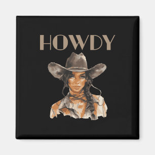 Black Cowgirl Western Rodeo Melanin Juneteenth Tex Magneet