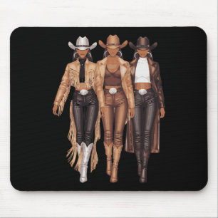 Black Cowgirl Western T-shirt Rodeo Country Vrouwe Muismat