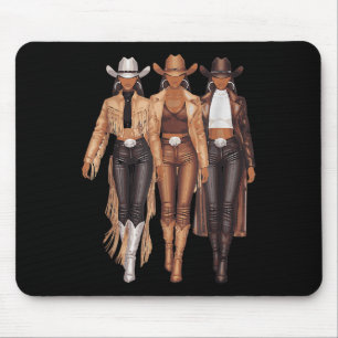 Black Cowgirl Western T-shirt Rodeo Country Vrouwe Muismat