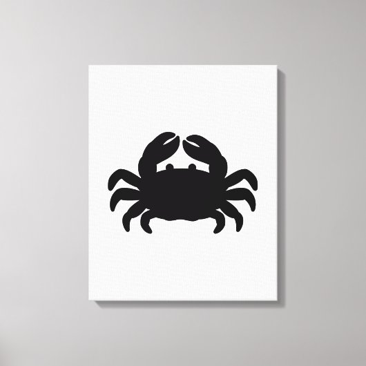 Black Crab Silhouette Canvas Afdruk (Voorkant)