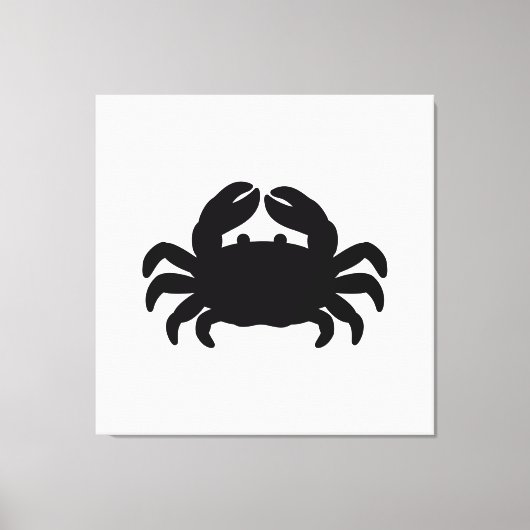 Black Crab Silhouette Canvas Afdruk (Voorkant)