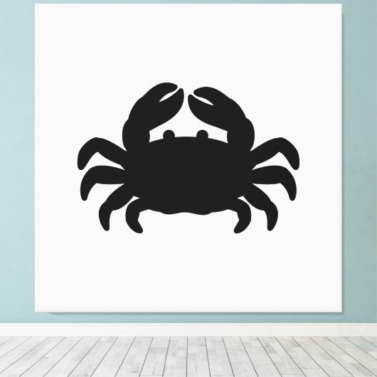 Black Crab Silhouette Canvas Afdruk (Insitu (Houten vloer))