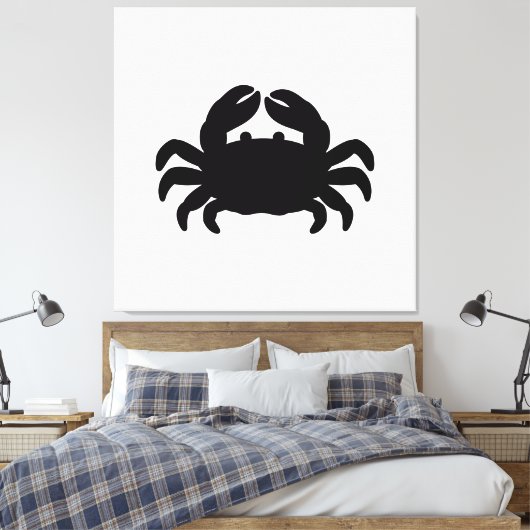 Black Crab Silhouette Canvas Afdruk (Insitu (Slaapkamer))