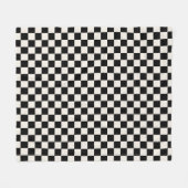 Black Cream Checkered Pattern Fleece Deken (Voorkant (Horizontaal))