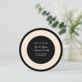 Black & Cream Chic Round Wedding Invitations (Debout devant)