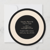 Black & Cream Chic Round Wedding Invitations (Dos)