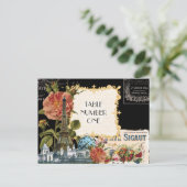 Black Cream  Eiffeltoren Roos Tafelnummer (Staand voorkant)