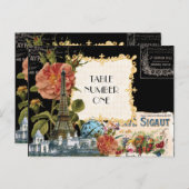 Black Cream  Eiffeltoren Roos Tafelnummer (Voorkant / Achterkant)