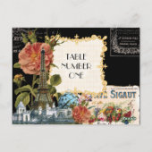 Black Cream  Eiffeltoren Roos Tafelnummer (Achterkant)