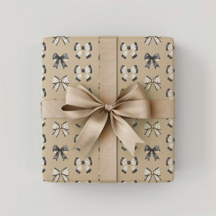 Black Cream en Halloween Coquette Bows Cadeaupapier