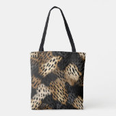 Black Cream Leopard Animal abstract Draagtas (Achterkant)