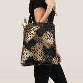Black Cream Leopard Animal abstract Draagtas (Dichtbij)