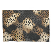 Black Cream Leopard Animal abstract Kussensloop (Voorkant-Links)