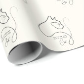 Black & Cream Minimalist Cat Gift Cadeaupapier (Rol Hoek)