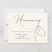 Black & Cream Minimalist Cat Lover Housewarming Kaart (Voorkant)