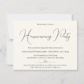 Black & Cream Minimalist Cat Lover Housewarming Kaart (Achterkant)