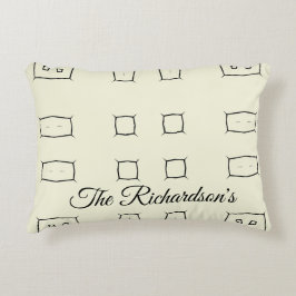 Black Cream Personalized Geometric Minimal Bedding Accent Kussen