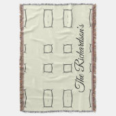 Black Cream Personalized Geometric Minimal Bedding Deken (Voorkant Verticaal)