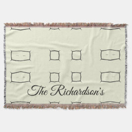 Black Cream Personalized Geometric Minimal Bedding Deken