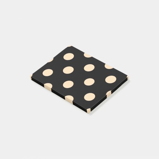 Black Cream Polka Dots Post-it® Notes (Schuin)