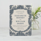 Black & Cream Toile Wedding Invitation – Old World (Debout devant)