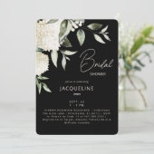 Black & Cream White Hydrangeas Vrijgezellenfeest Kaart (Staand voorkant)