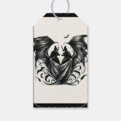 Black Cream Zilver Gothic Love Bats Wedding Cadeaulabel (Achterkant)