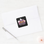 Black Creep Real Pumpkin Ghost Halloween Vierkante Sticker (Envelop)