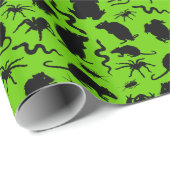 Black Creepy Crawly Critters Rats Horror Pattern Cadeaupapier (Rol Hoek)