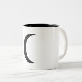 Black Crescent Magic Dark Moon Astrology Tweekleurige Koffiemok (Voorkant rechts)