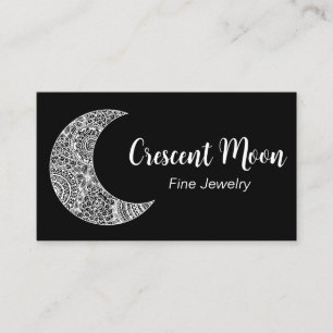 Black Crescent Moon Sieraden Maker Visitekaartje