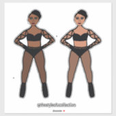 Black  Criss Cross Dancers Sticker (Vel)