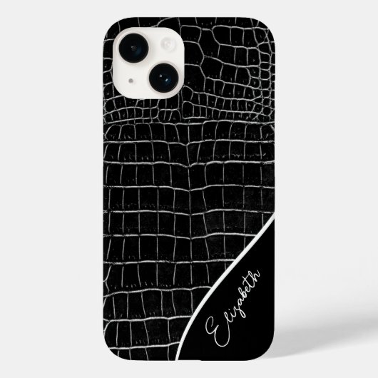 Black Crocodile Personalized Case-Mate iPhone Case (Achterkant)