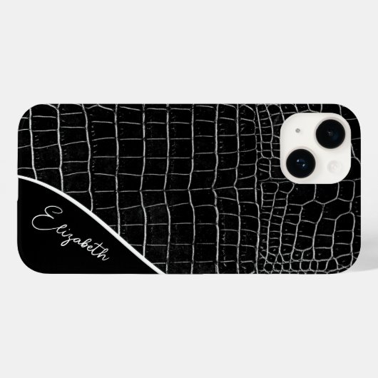 Black Crocodile Personalized Case-Mate iPhone Case (Achterkant (horizontaal))