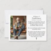 Black Cross and Poem Photo Memorial Kaart (Voorkant)