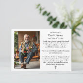 Black Cross and Poem Photo Memorial Kaart (Staand voorkant)