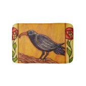 Black Crow Art Deco Rozen Folk Art Badmat (Voorkant)