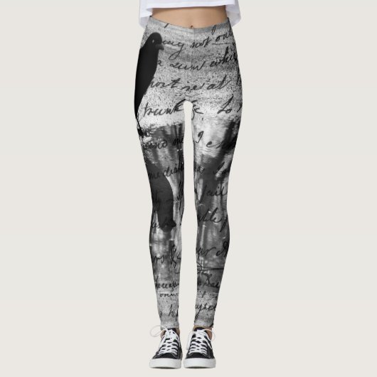 Black Crow Art Leggings (Voorkant)