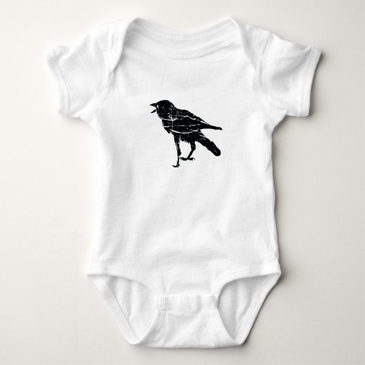 Black Crow Baby One Piece Baby Romper Bodysuit (Voorkant)