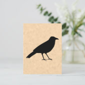 Black Crow Bird op een Parchment Pattern. Briefkaart (Staand voorkant)