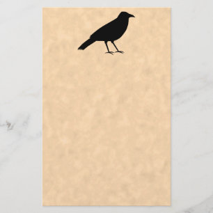 Black Crow Bird op een Parchment Pattern. Briefpapier