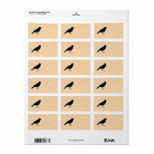 Black Crow Bird op een Parchment Pattern. Etiket (Full Sheet)