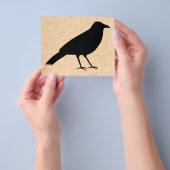 Black Crow Bird op een Parchment Pattern. Flyer (Hand)