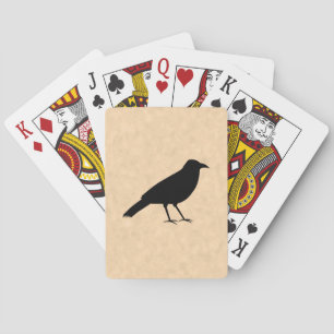 Black Crow Bird op een Parchment Pattern. Pokerkaarten