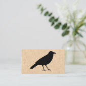 Black Crow Bird op een Parchment Pattern. Visitekaartje (Staand voorkant)