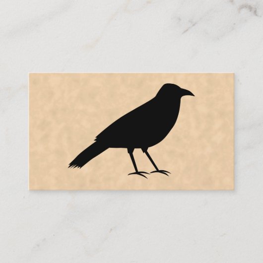 Black Crow Bird op een Parchment Pattern. Visitekaartje (Voorkant)