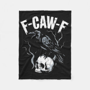 Black Crow F-caw-f Funny Black Bird Skull Adult Hu Fleece Deken